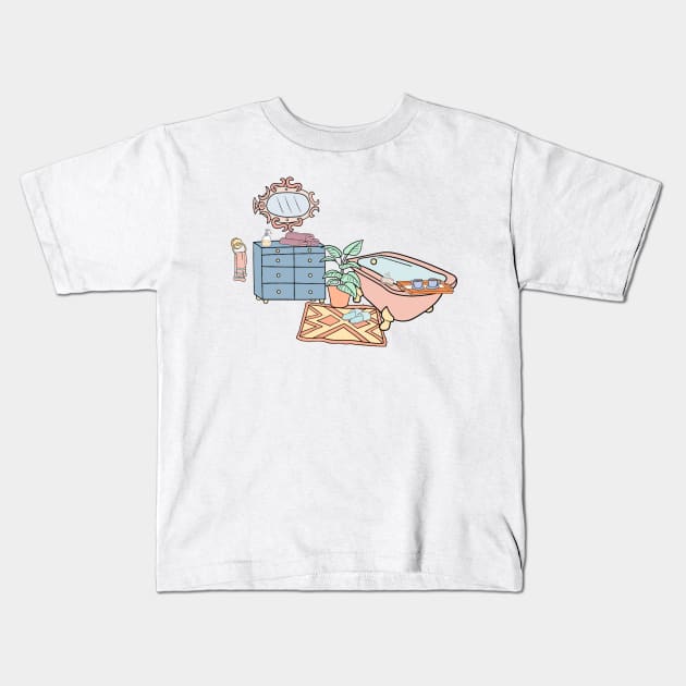 Stay Home, Do Self Care Kids T-Shirt by The Lily and The Lark